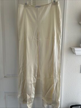 White House Black Market Ivory Slim Straight Dress Pants
